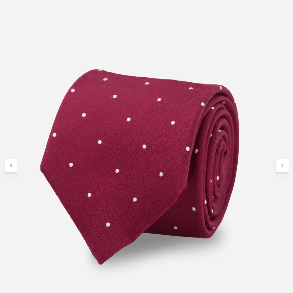 NEW The Tie Bar Dotted Report Burgundy Tie